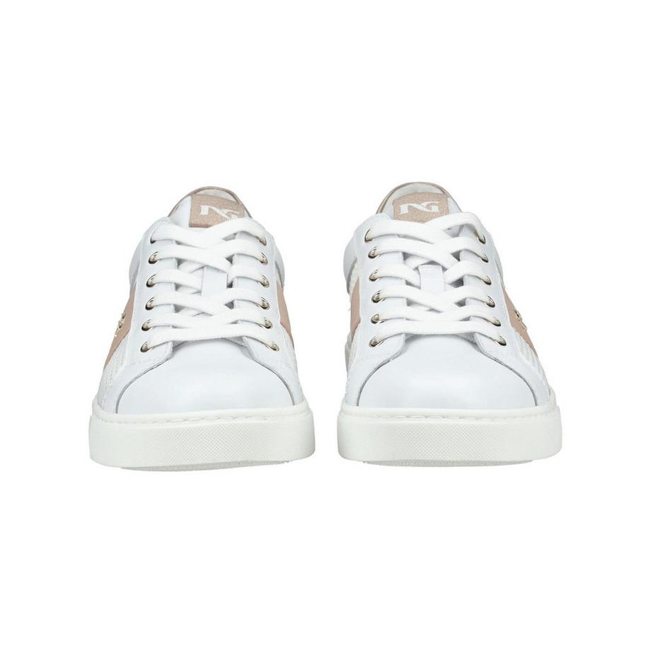Nero Giardini Sneaker bianca con inserto mesh e dettagli metallici  
