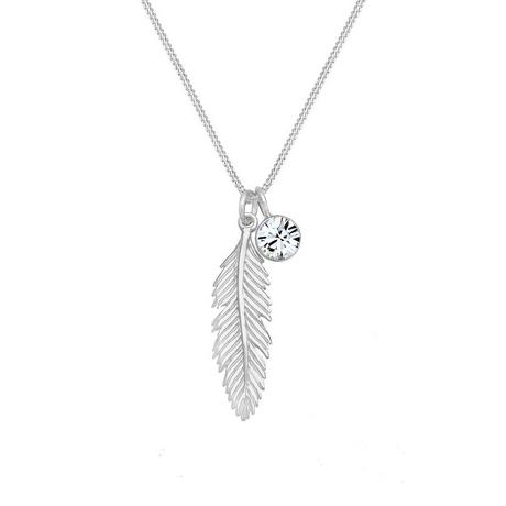Elli  Halskette Feder Anhänger Kristall 