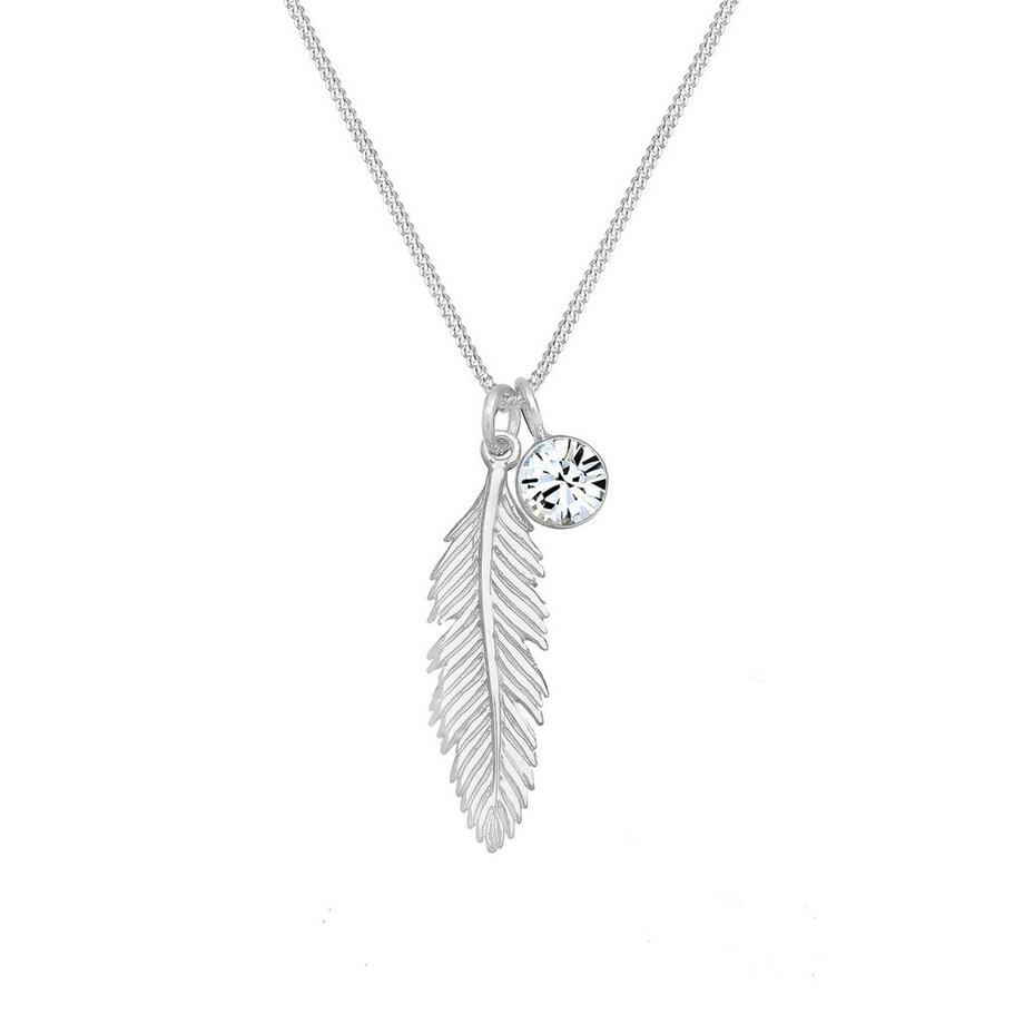 Elli  Collier Pendentif Plume Cristal 