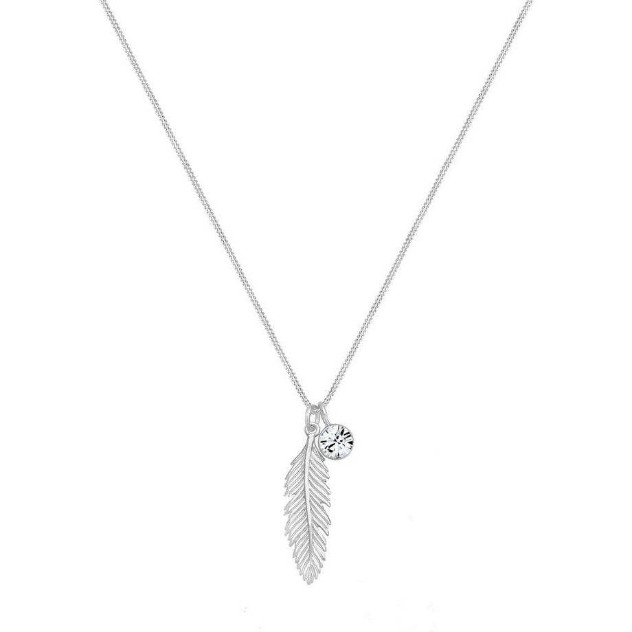 Elli  Collier Pendentif Plume Cristal 