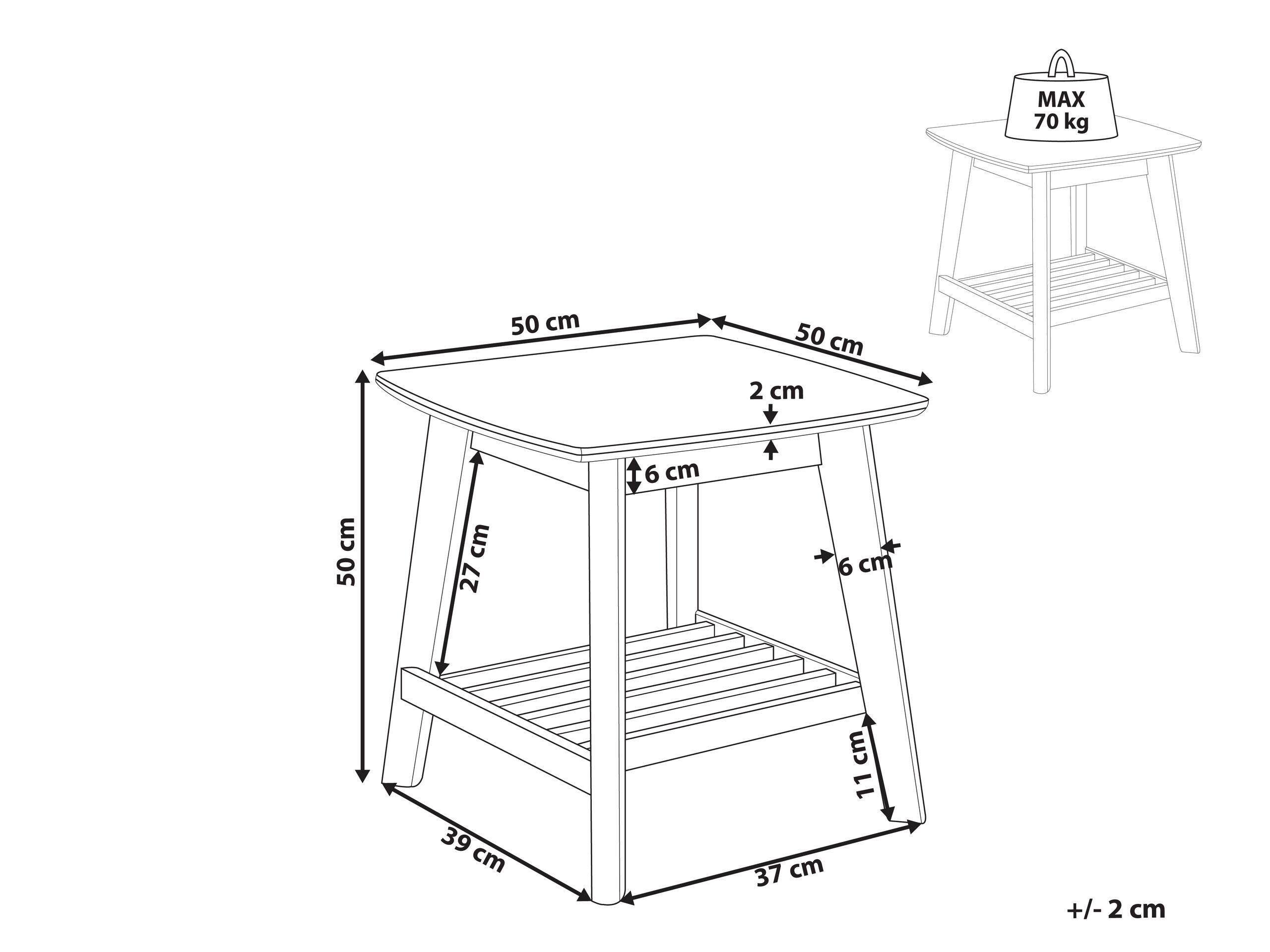 Beliani Table basse en Bois d'hévéa Traditionnel TULARE  