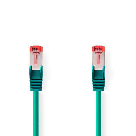 Nedis  Câble réseau Cat6 | RJ45 Mâle | RJ45 Mâle | S / FTP | 0,25 m | Round | Lszh | Vert | Étiquette 