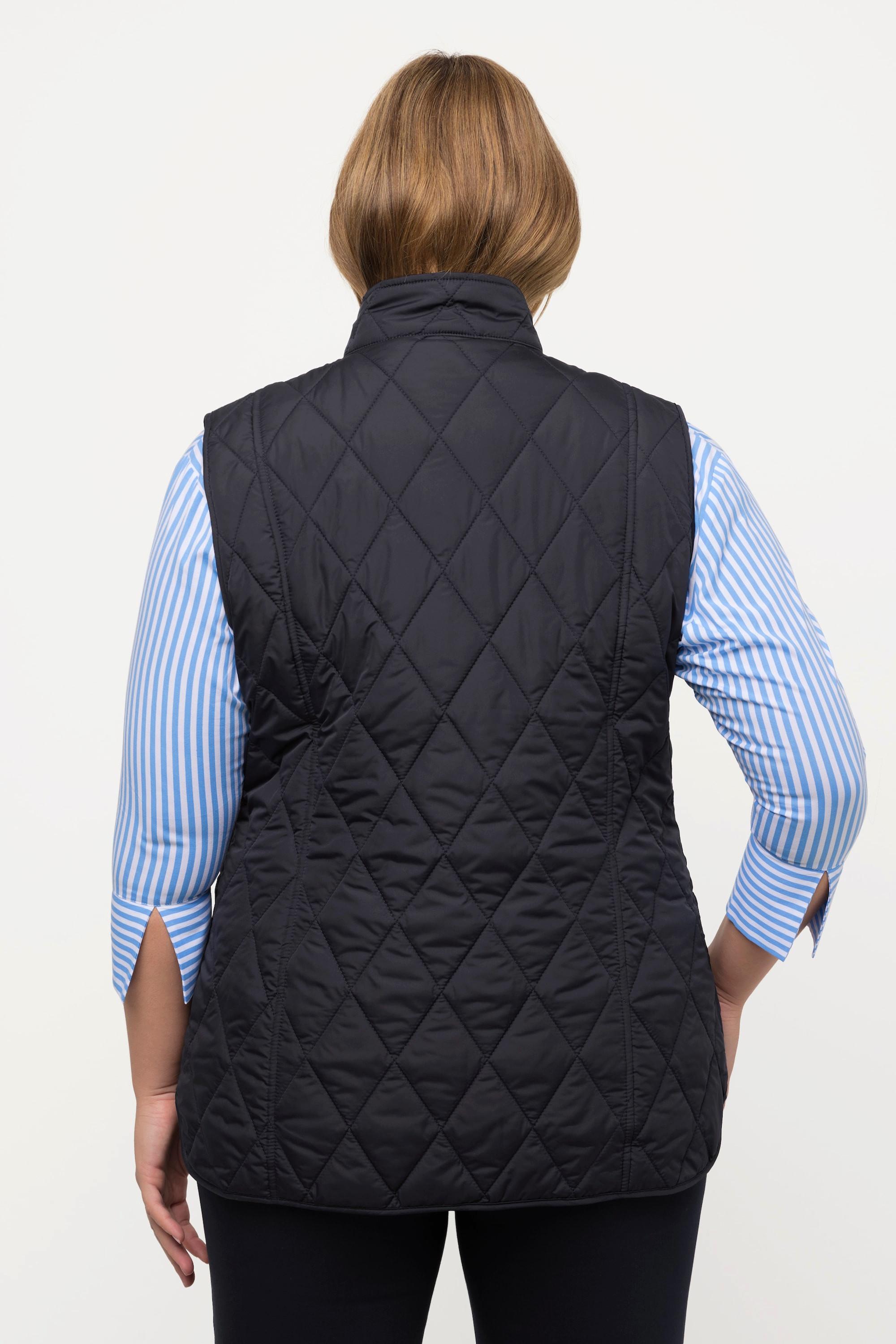 Ulla Popken  Gilet matelassé, coupe slim, col montant 