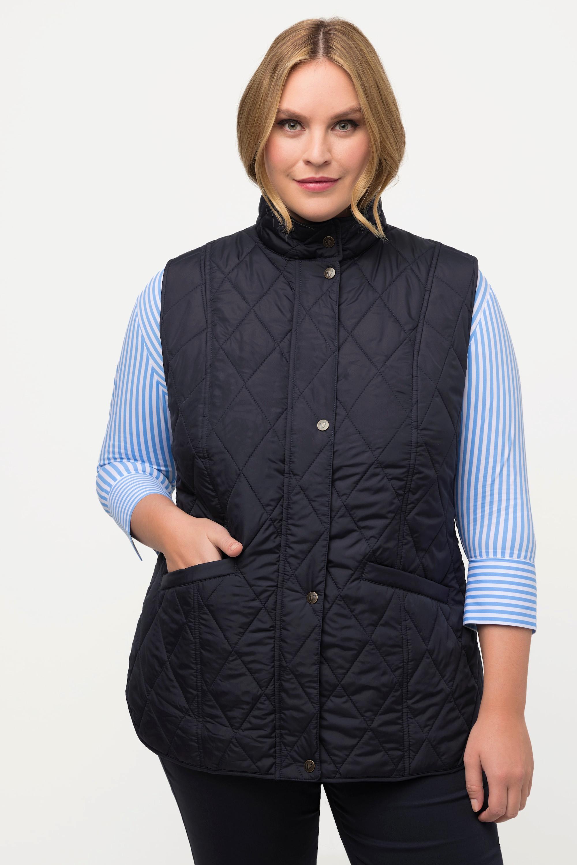 Ulla Popken  Gilet matelassé, coupe slim, col montant 