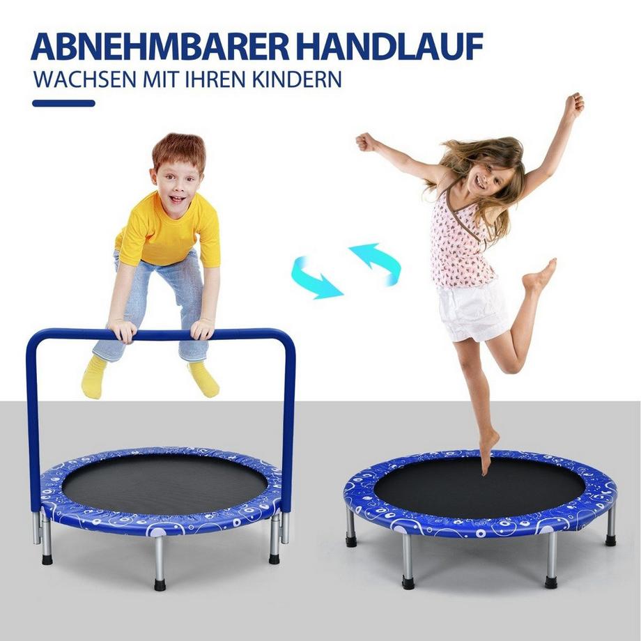 Northix  Kindertrampolin Mini-Trampolin klappbares Trampolin für Kleinkinder Blau + 