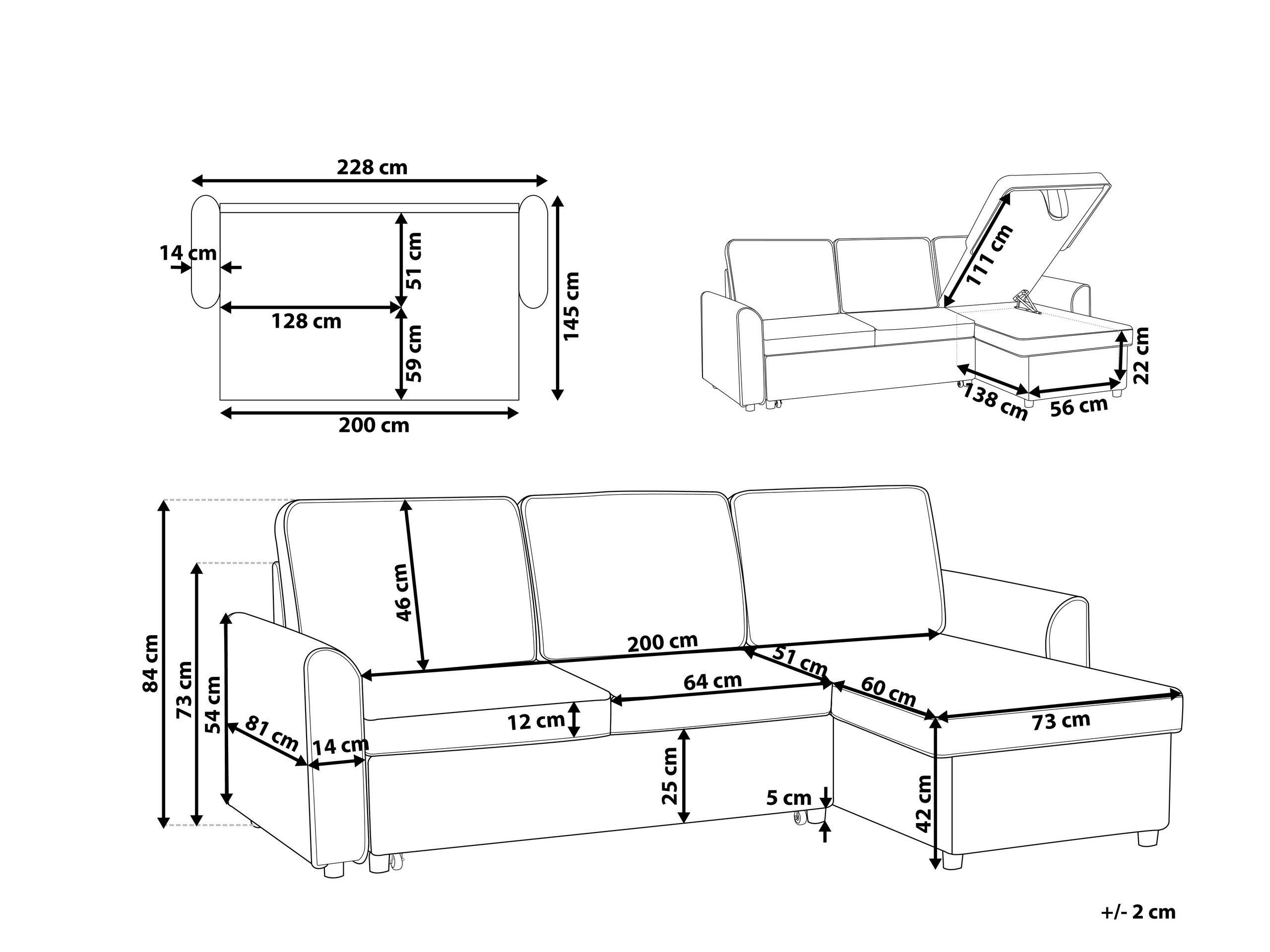 Beliani Ecksofa aus Polyester Modern NESNA  