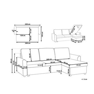 Beliani Canapé d'angle en Polyester Moderne NESNA  