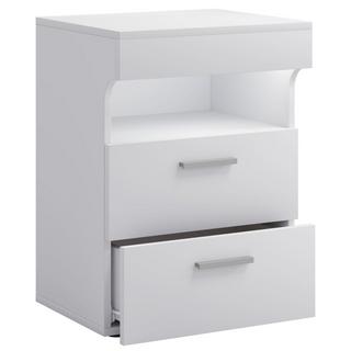 VCM Nachtschrank | Beistelltisch mit zwei Schubladen | Nachttisch | Maße ca. H. 61 x B. 45 x T. 39 cm - Slepal L  
