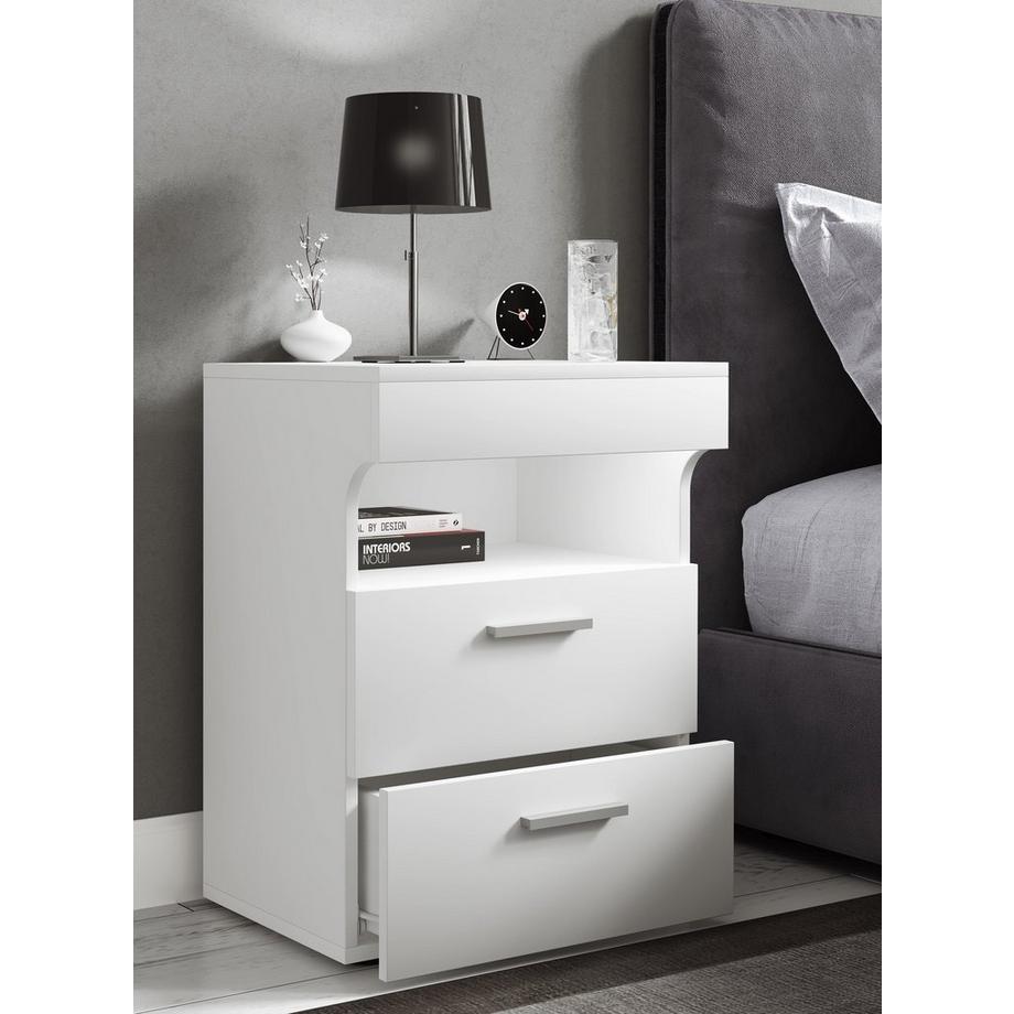 VCM Table de nuit Table d'appoint Porte pivotante Console Boxspring Table de nuit Slepal L  