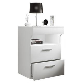 VCM Nachtschrank | Beistelltisch mit zwei Schubladen | Nachttisch | Maße ca. H. 61 x B. 45 x T. 39 cm - Slepal L  
