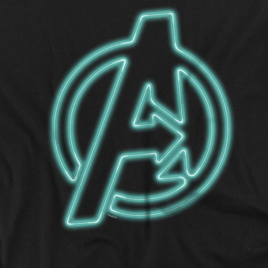AVENGERS Neon Logo T-Shirt Stampata  