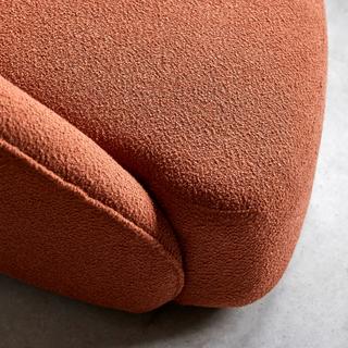 Tikamoon Fauteuil 1 place en acacia massif et tissu terracotta Soren  