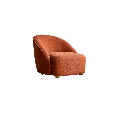 Tikamoon Fauteuil 1 place en acacia massif et tissu terracotta Soren  