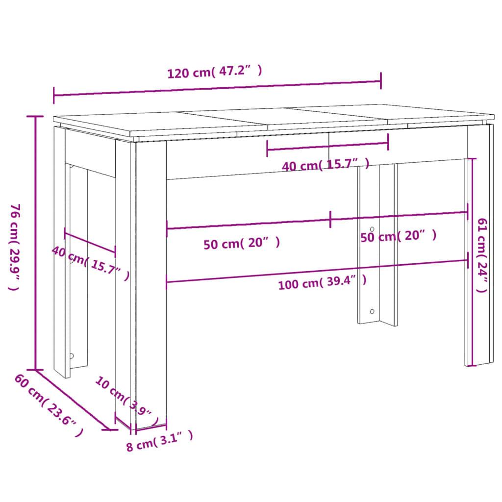 VidaXL Table de salle à manger bois d'ingénierie  