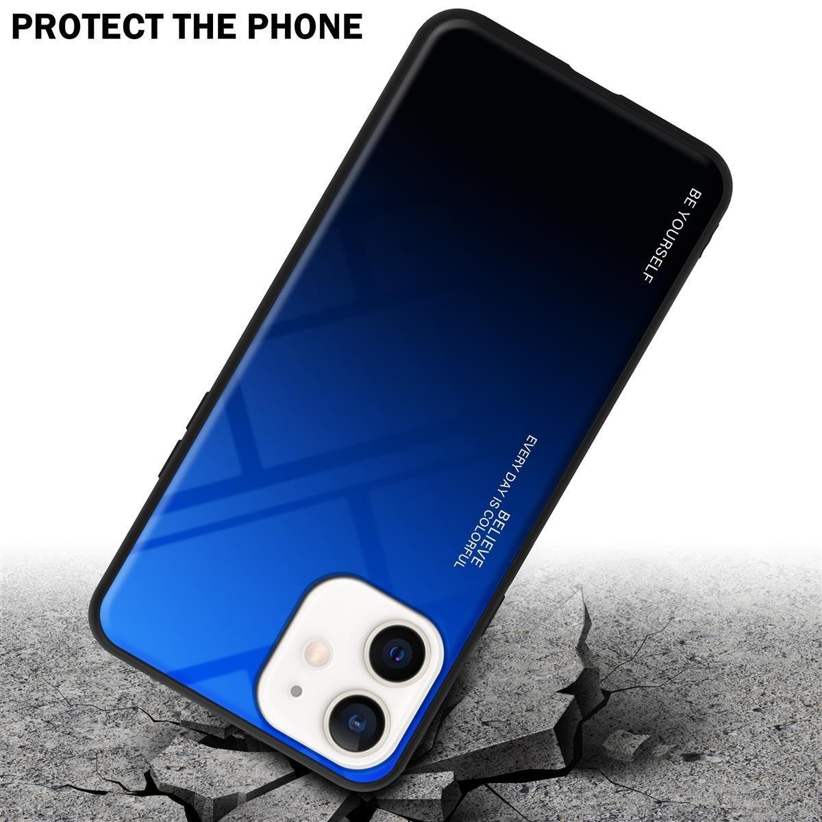 Cadorabo  Housse compatible avec Apple iPhone 12 MINI - Coque de protection bicolore en silicone TPU et dos en verre trempé 