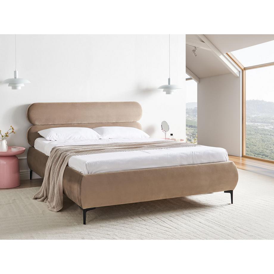 Beliani Letto en Velluto Minimalista LESSAY  