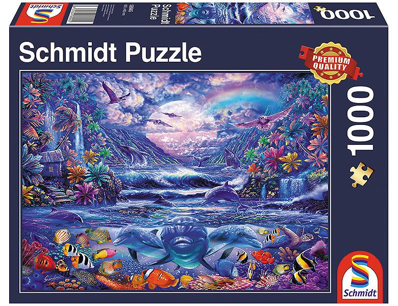 Schmidt Spiele  Puzzle Schmidt Oasis au clair de lune - 1000 pièces - 12+. 