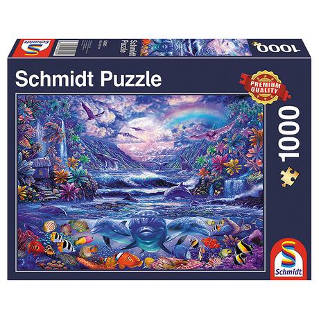 Schmidt Spiele  Puzzle Schmidt Oasis au clair de lune - 1000 pièces - 12+. 