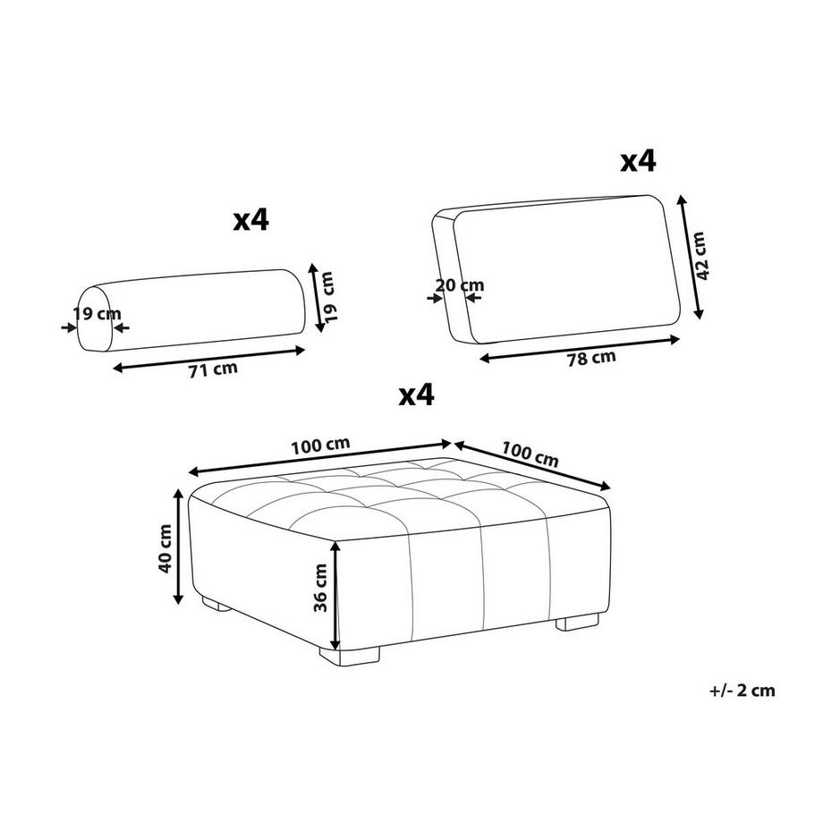 Beliani Canapé modulable en Tissu Moderne TIBRO  