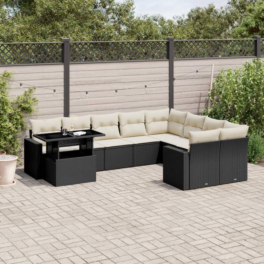VidaXL Ensemble de canapés de jardin rotin synthétique  