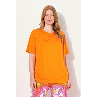 Ulla Popken  T-shirt con lyocell, scollo a goccia e mezze maniche 