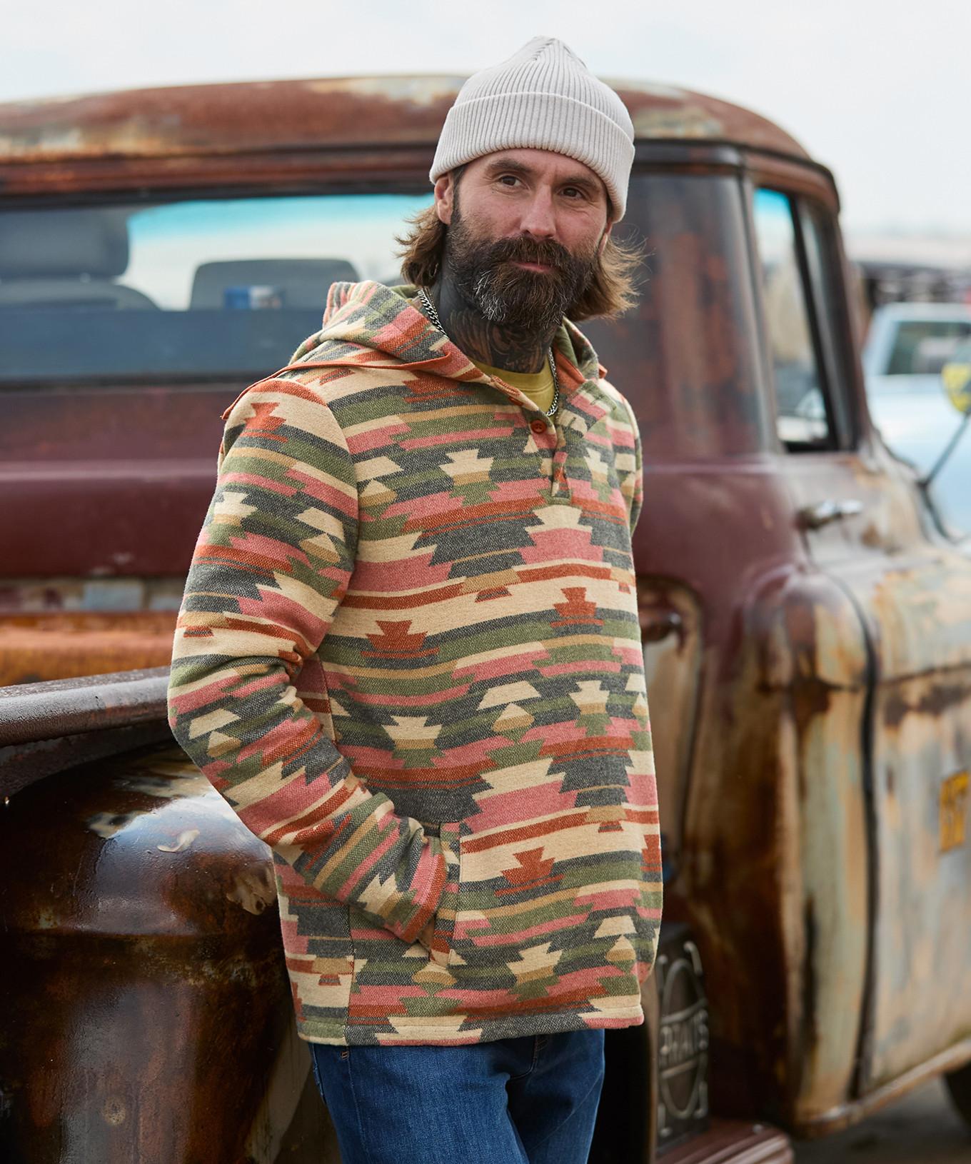 Joe Browns Giacca con Cappuccio Tessuta Motivo Azteco  