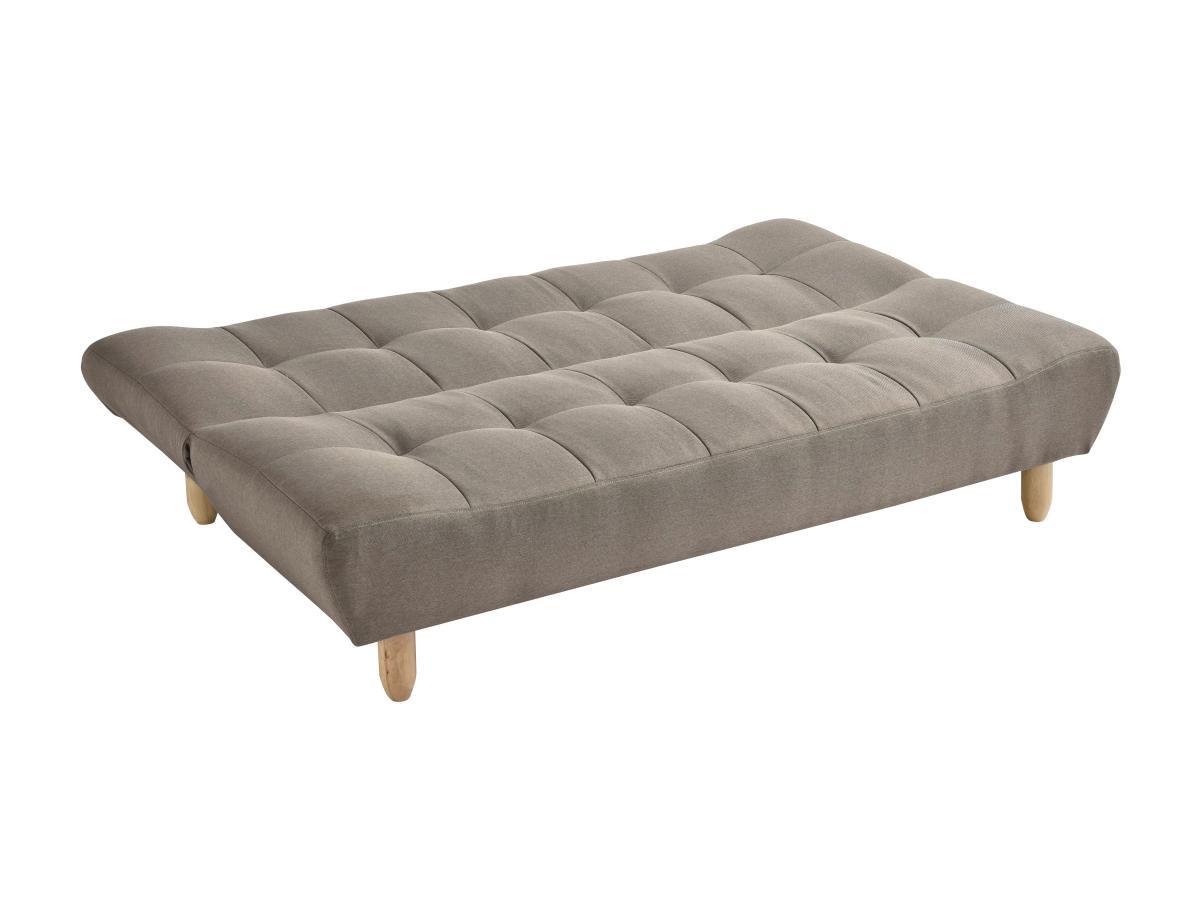 Vente-unique Canapé 3 places convertible clic clac en tissu taupe ESTEBAN  