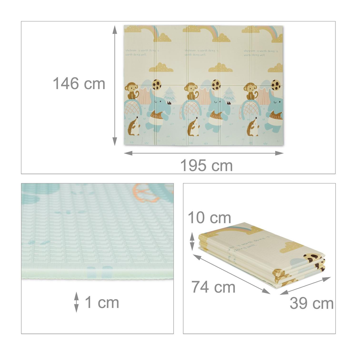 B2X Faltbare Spielmatte mit Tiermotiven  