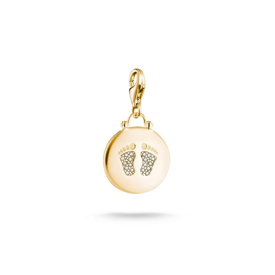 Charm Pendentif Empreintes Plaqué  avec Zirconia