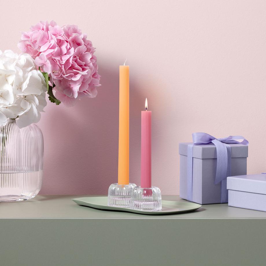 Villeroy&Boch Bougie longue cassis+soleil, Set 2pièces Fleur Accessoires cassis  