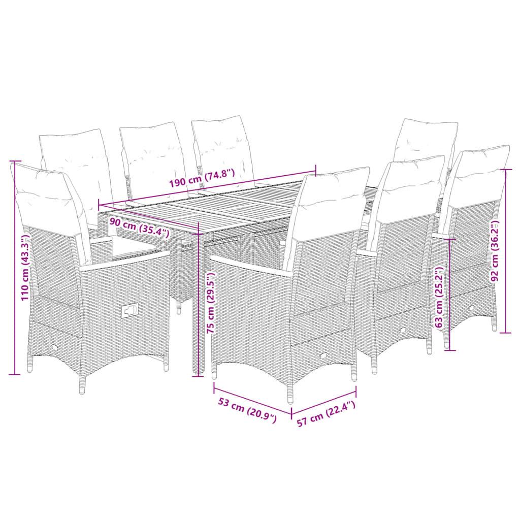 VidaXL Garten essgruppe poly-rattan  