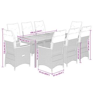 VidaXL Garten essgruppe poly-rattan  