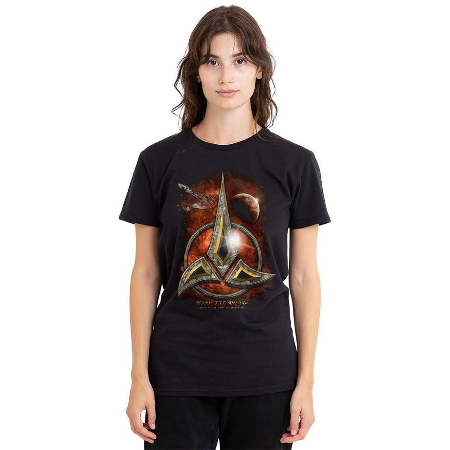 Star Trek T-Shirt Klingon Imprimé Coupe Droite  