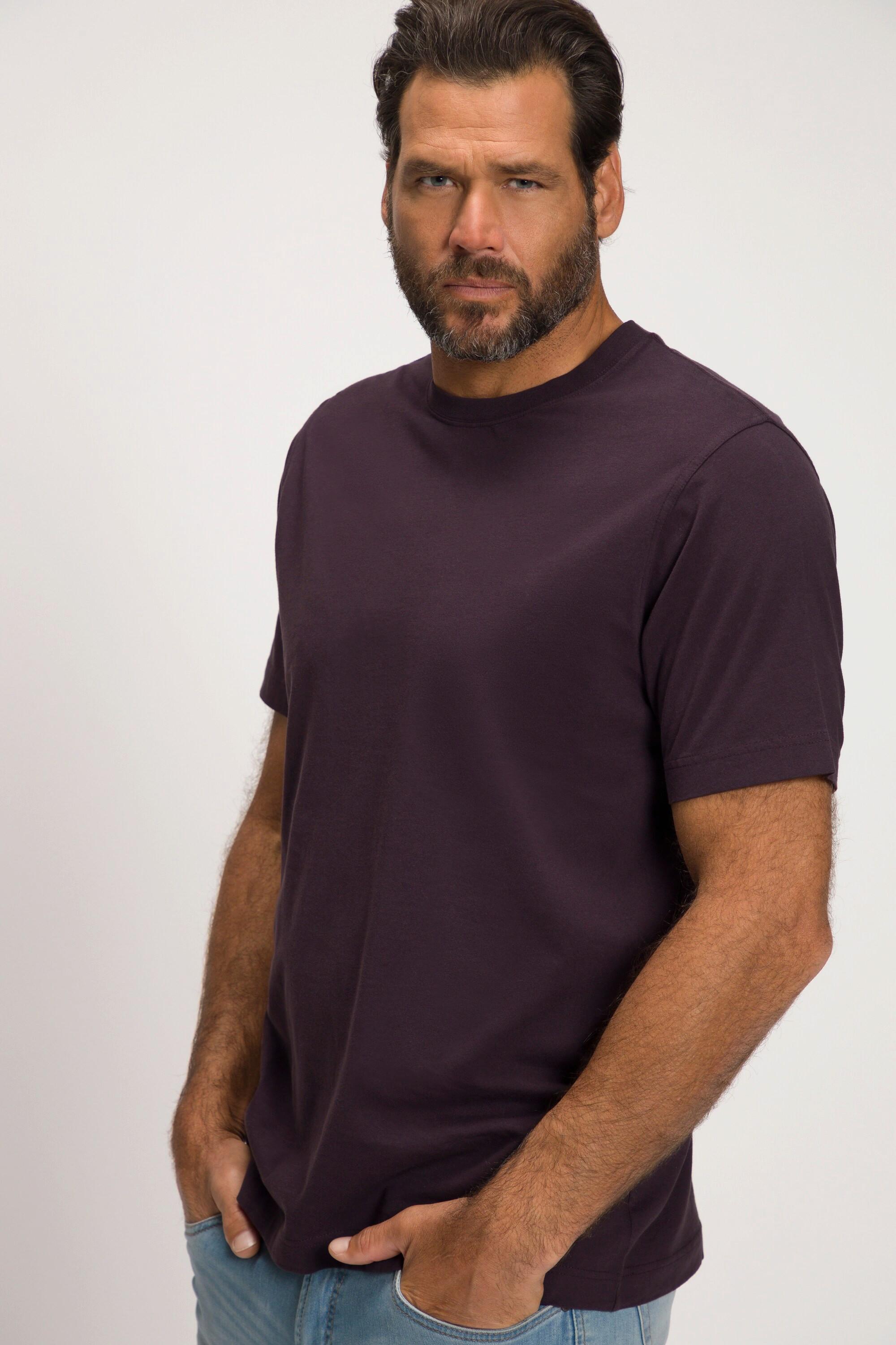 JP1880  T-shirt Basic en coton peigné, col rond violet d'aniline 