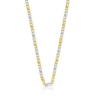 MUAU Schmuck  Collier Carrera bicolore jaune/blanc or 750, 3.5mm, 50cm 