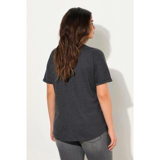 Ulla Popken  T-shirt oversize avec message, col rond et manches courtes 