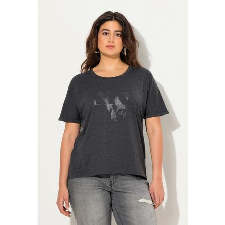 Ulla Popken  T-shirt oversize avec message, col rond et manches courtes 