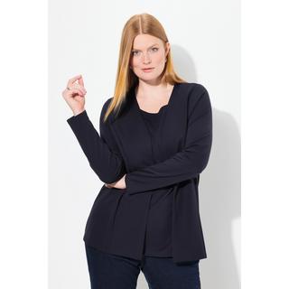 Ulla Popken Veste en molleton 2 en 1 Encolure Ronde Manches Longues  