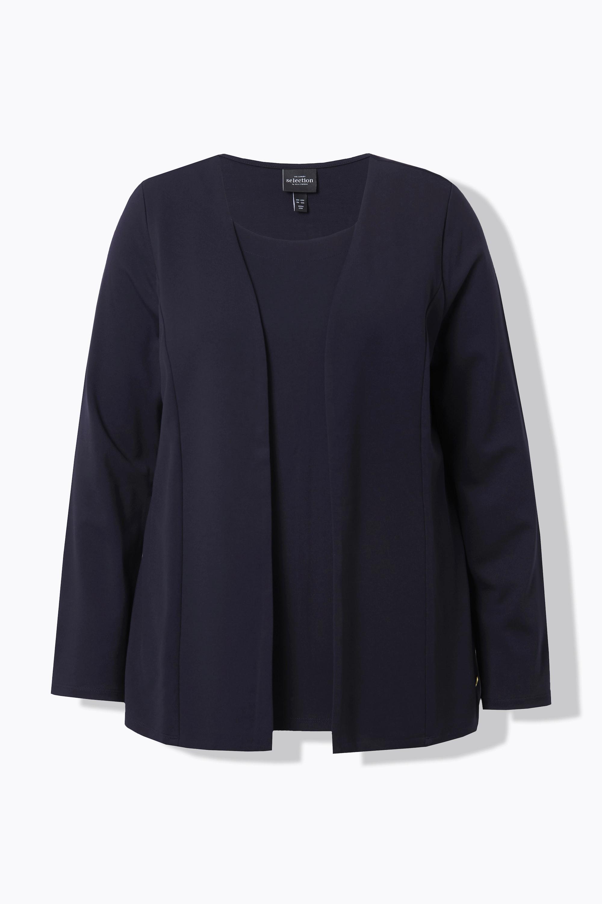 Ulla Popken Veste en molleton 2 en 1 Encolure Ronde Manches Longues  