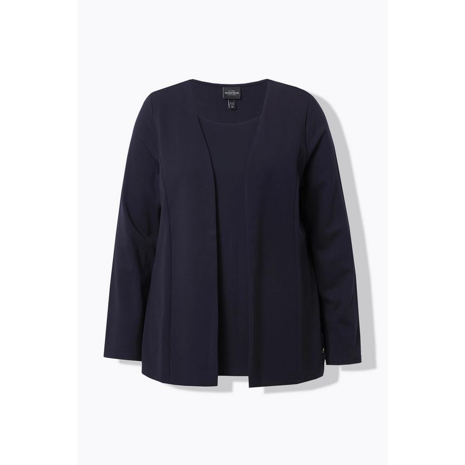 Ulla Popken 2-in-1 Sweatjacke Rundhals Langarm  