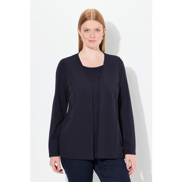 Veste en molleton 2 en 1 avec encolure ronde, coutures de séparation et manches longues