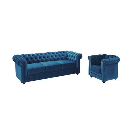 Vente-unique Couchgarnitur 3+1 CHESTERFIELD Samt  