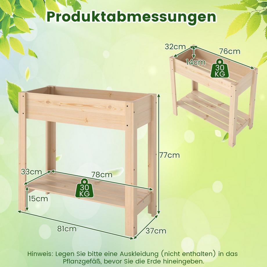 Northix Hochbeet mit Regal  