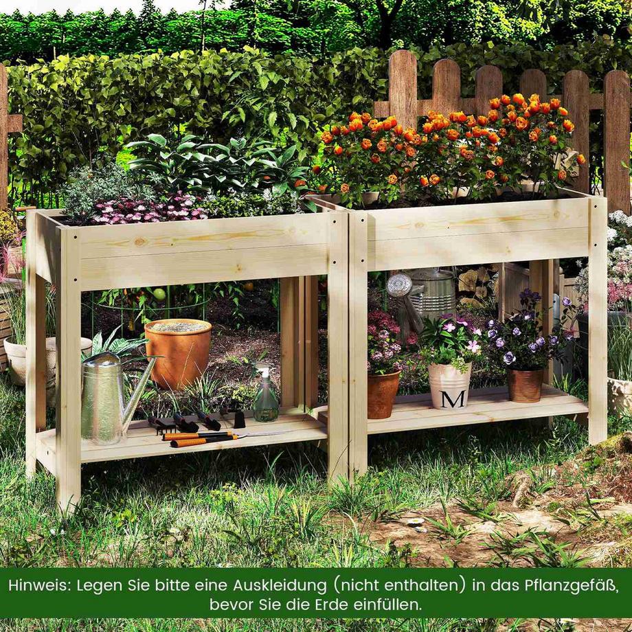 Northix Hochbeet mit Regal  