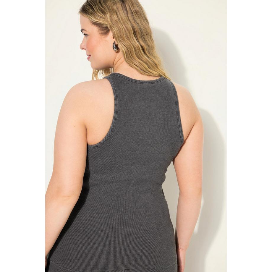 Studio Untold Tanktop Slim Shape Rippjersey Vintage Look  