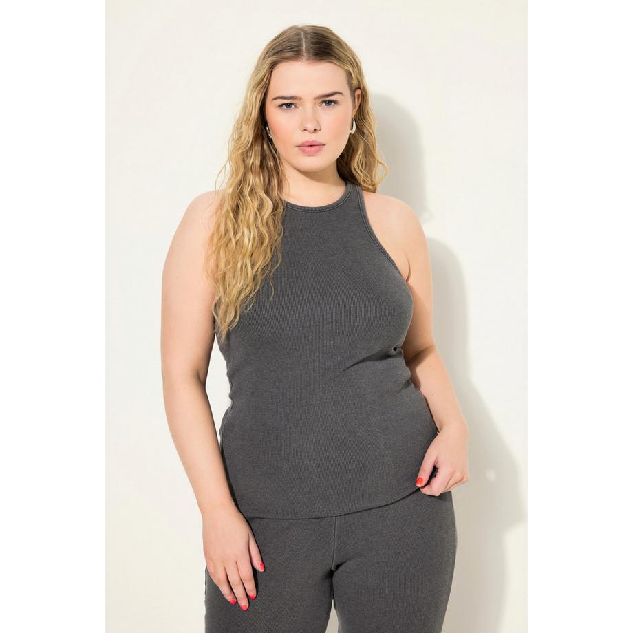 Studio Untold Tanktop Slim Shape Rippjersey Vintage Look  