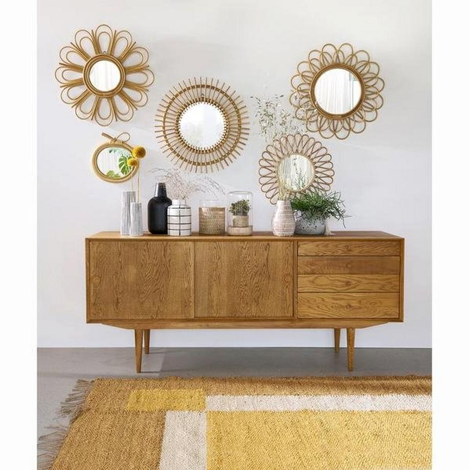 La Redoute Intérieurs Rattan-Spiegel Nogu in Blütenform  