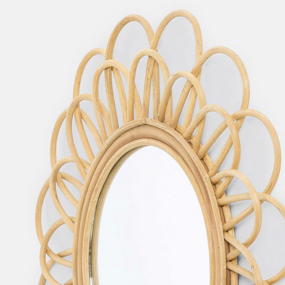 La Redoute Intérieurs Rattan-Spiegel Nogu in Blütenform  