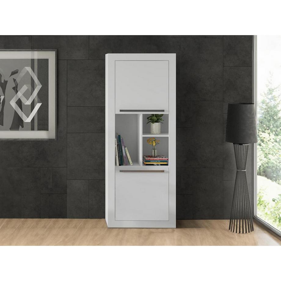 Vente-unique Libreria con 2 ante e 3 nicchie Bianco EVAN  