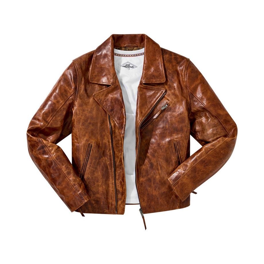 Joe Browns Lederjacke im Bikerstil mit Reissverschluss  